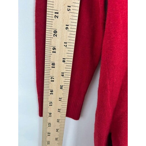 J Jill Women's Medium Red Sweater Long Sleeve Round Neck Pullover - Picture 4 of 11